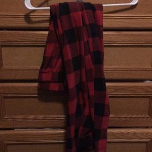 North Pole black and red pajama pants